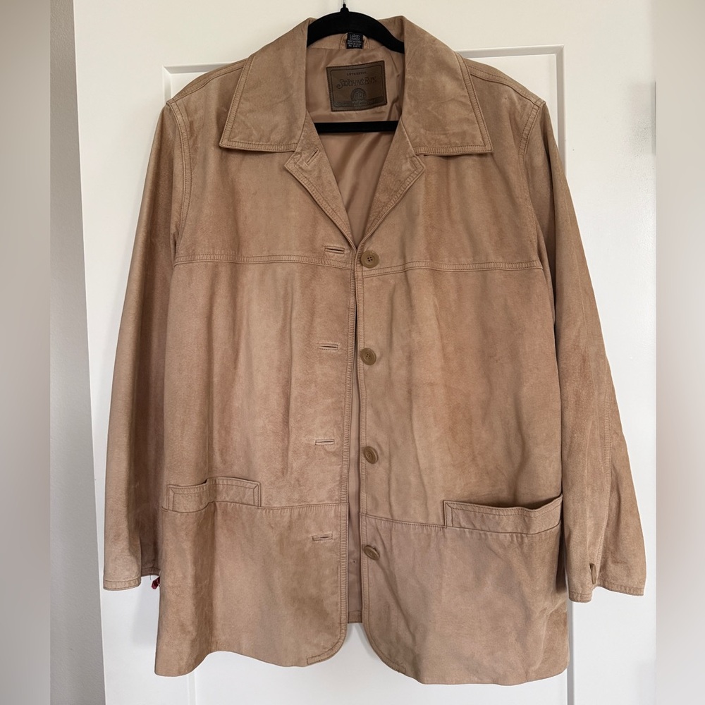 Vintage St. John’s Bay Tan or Beige Suede chore jacket size L